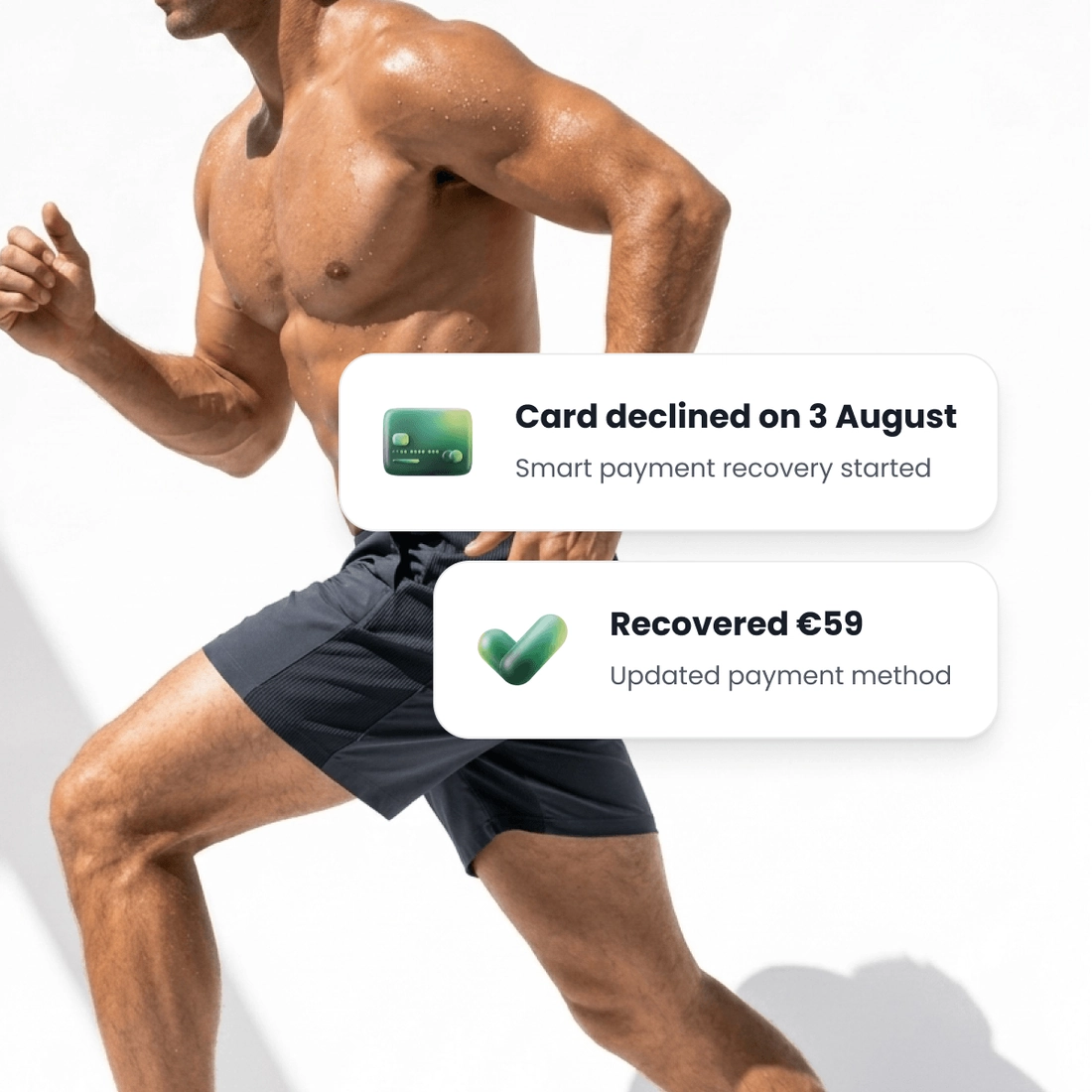A card declined in August, the collection that started by itself, and the money arriving once the customer updated the card.